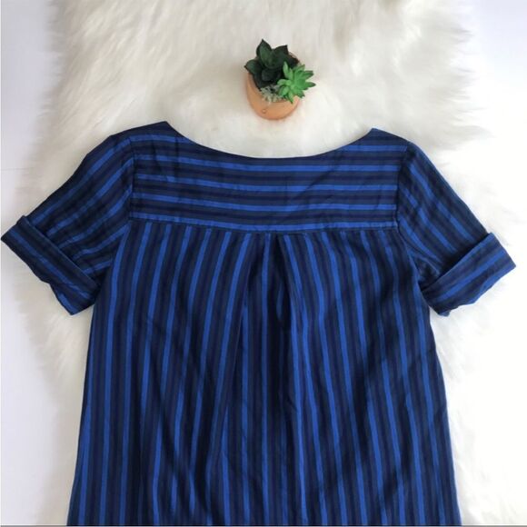 Anthropologie HD In Paris Blue Cerulean Stripe Dress Boho Feminine Contemporary - Picture 4 of 16